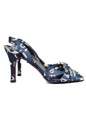 Vintage Chanel Denim Logo Sandal sz 36